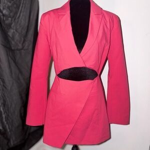 Zara Hot Pink Cutout Blazer Jacket
